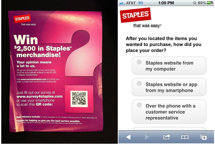 poster with qr code on staples store