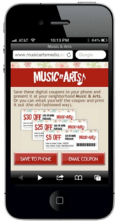 music arts phone mobile coupon