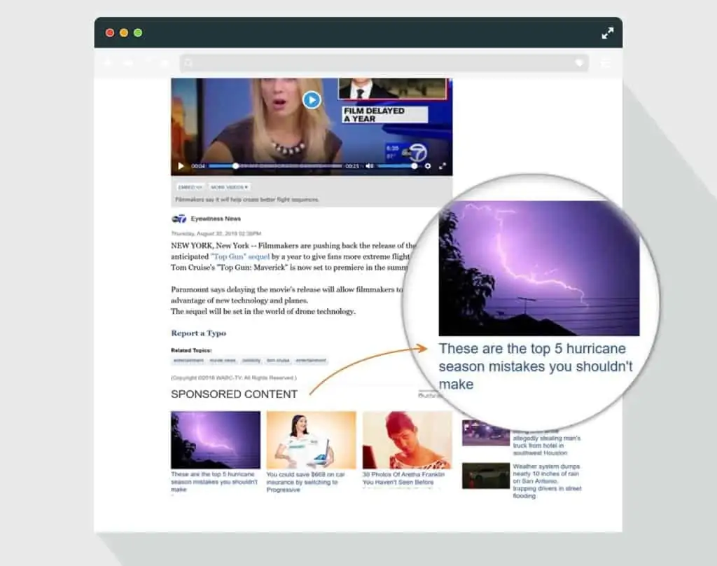 Example of native content on a web page